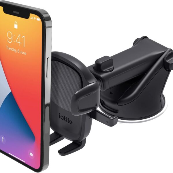 Universal Car Phone Mount — Features a strong suction cup base and telescopic arm; doubles as a desktop stand