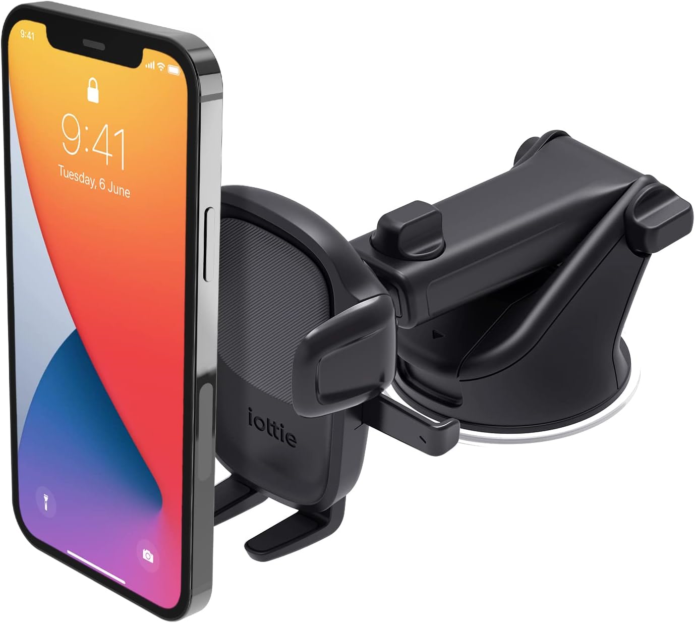 Universal Car Phone Mount — Features a strong suction cup base and telescopic arm; doubles as a desktop stand