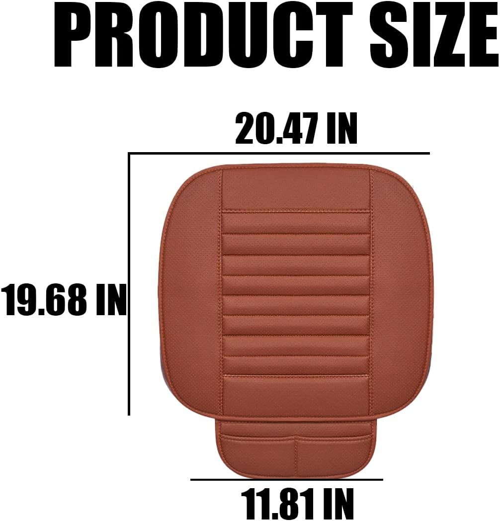 2 Pack Car Seat Covers for Front Seats, Breathable Leather Cushion Protector, Anti-Slip Driver Seat Padded with Storage Pockets, Universal Auto Interior Decoration for Most Vehicles (Orange) - Image 2