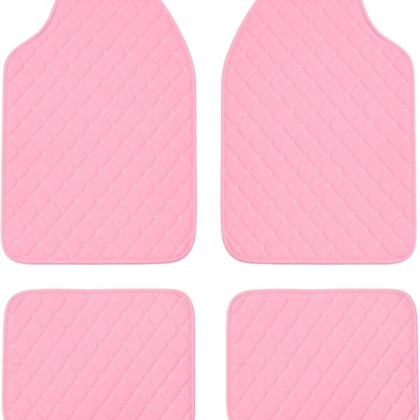 Luxury Leather Car Mats - Universal Fit All Weather Car Floor Mats - Full Set for SUV, Van & Truck