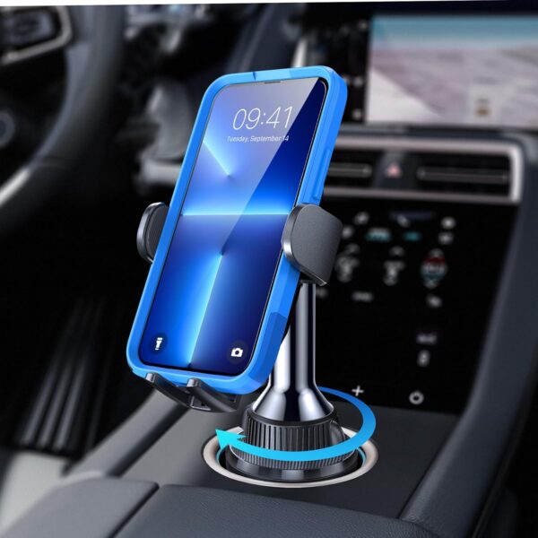Cup Holder Car Phone Mount — [Stable & anti-shake] 360° adjustable — Fits cars, trucks, Jeeps, and golf carts; compatible with 4–7 inch phones