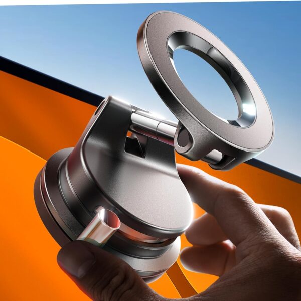 Vacuum-Suction Magnetic Car Phone Mount — 360° adjustable base