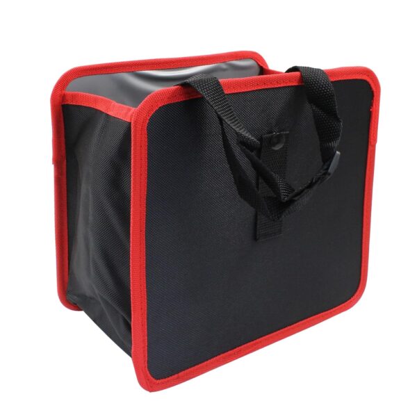 Foldable Car Trash Can: 8.97 x 8.97 x 5.5-inch hanging trash bag; multi-functional car storage bag/interior accessory (Red, Small)