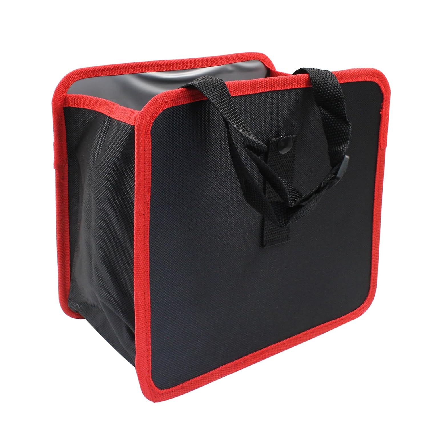 Foldable Car Trash Can: 8.97 x 8.97 x 5.5-inch hanging trash bag; multi-functional car storage bag/interior accessory (Red, Small)