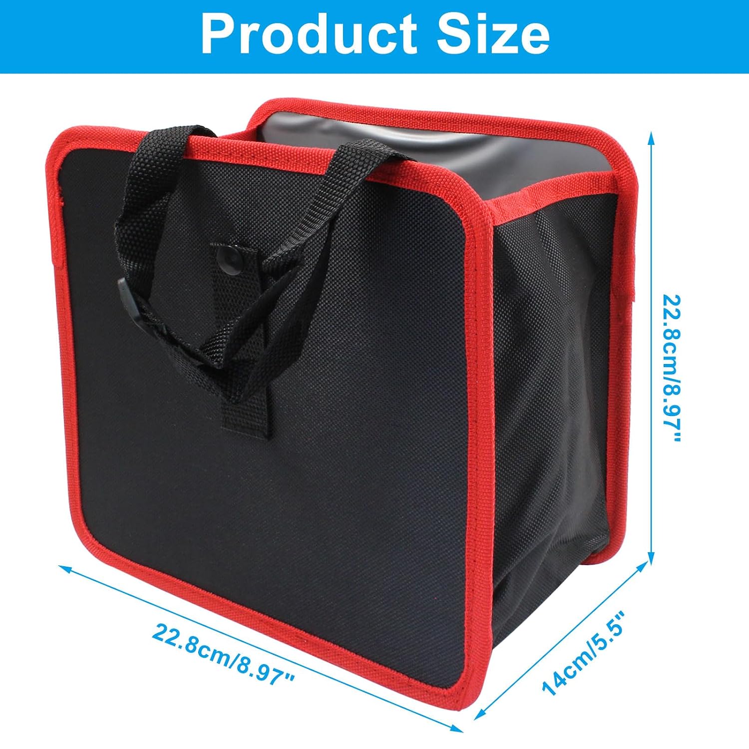 Foldable Car Trash Can: 8.97 x 8.97 x 5.5-inch hanging trash bag; multi-functional car storage bag/interior accessory (Red, Small) - Image 2