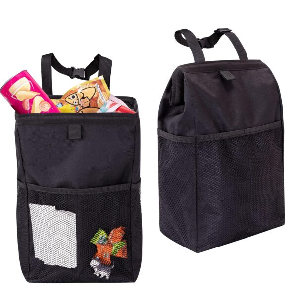 Hanging Car Trash Bag/Bin (Pack of 2) – High-capacity, leak-proof design; foldable, waterproof storage bin (includes 4 storage pockets); suitable for camping and daily commutes